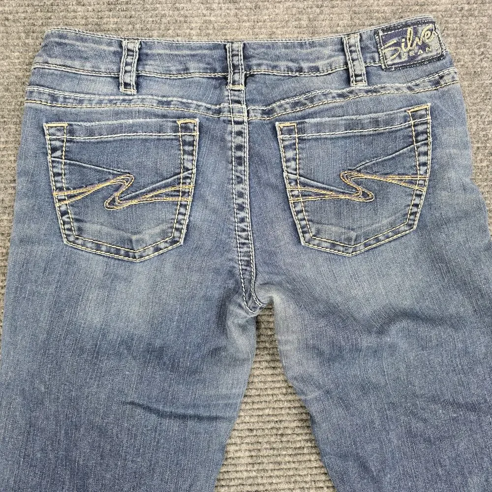 Silver Jeans Aiko Bootcut Womens 31x33 Blue Medium Wash Low Rise Stretch Denim